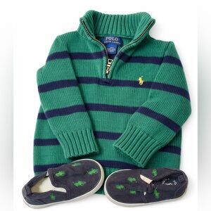 KIDS POLO RALPH LAUREN BUNDLE DEAL‼️2T Quarter zip sweater & 5C sneakers